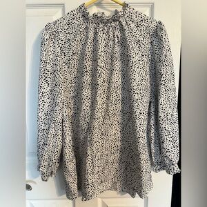 Black & White Dalmatian Print Blouse- L